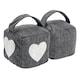 image 1 of Nicola Spring Mismatched Herringbone Door Stop Set - Heart - Pack of 2