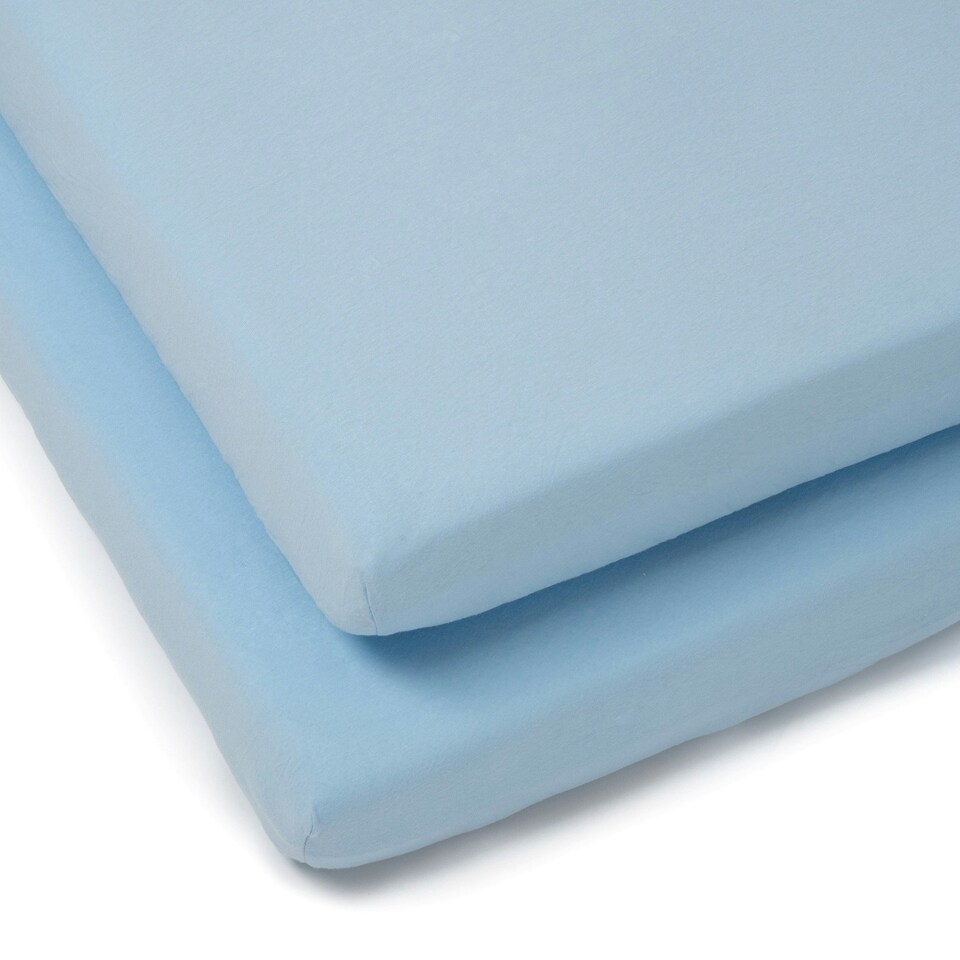 image 1 of Clair de Lune 2 Pack Cot Bed Sheets - Blue