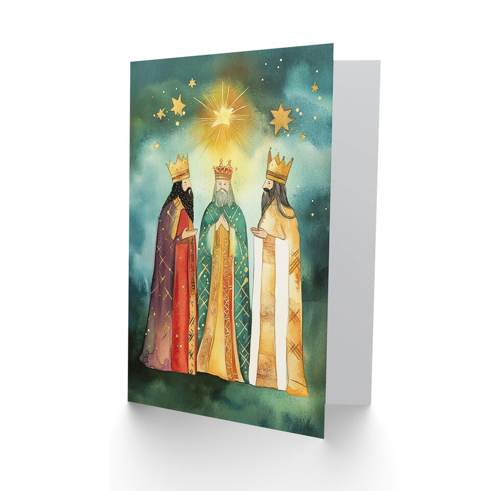 image 1 of Star Of Bethlehem Three Kings Wise Men Blank For Him Or Her Art Xmas Festive Christmas Card