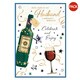 image 1 of Simon Elvin With Love To My Husband Wine Bottle Greetings Card (Pack of 6) - White/Blue/Gold - One Size