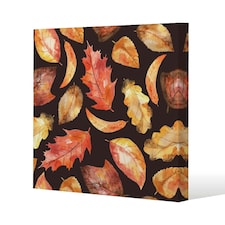 Autumn Leaves on Black (Canvas Print) 127 x 127 x 4cm