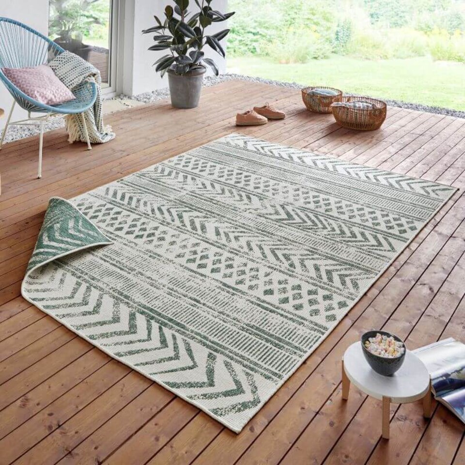 image 1 of The Rugs Reversible Geometric Indoor Outdoor Flatweave Rug Polypropylene