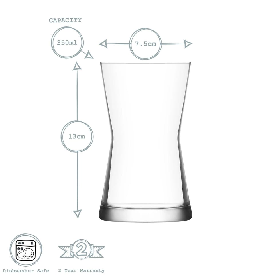 image 1 of LAV Derin Highball Glasses - 350ml - Clear - Pack of 6 Clear