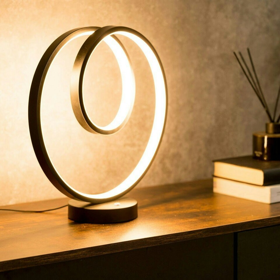 image 1 of ValueLights Infinity Black Loop Integrated LED Table Lamp