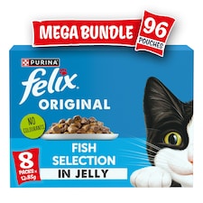 Felix Original Fish Selection In Jelly Wet Cat Food 96X85G (Pack Of 8)
