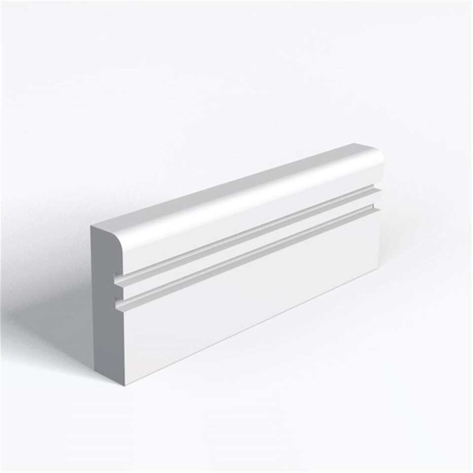 Pack of 15 (Total 15 Units) - MDF Primed Pencil Round and 2 Square Grooves Architrave - 25mm (T) x 94mm (H) x 2440mm (L)