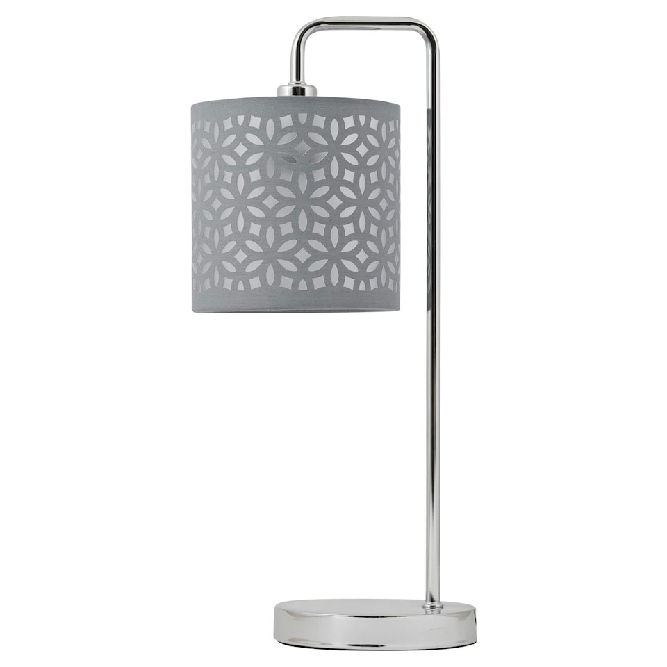 image 1 of First Choice Lighting Chrome Arched Table Lamp Base Only Chrome