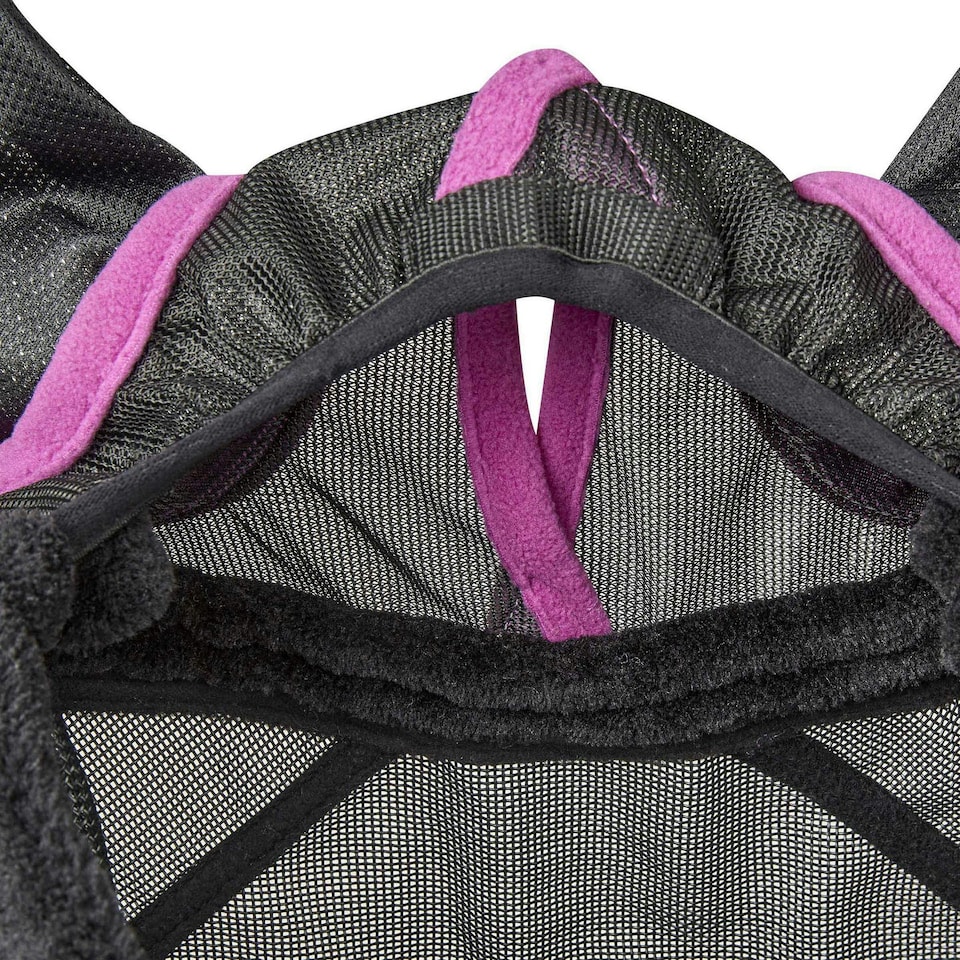 image 1 of Weatherbeeta Comfitec Deluxe Mesh Durable Horse Fly Mask With Ears & Nose - Black/Purple - Pony