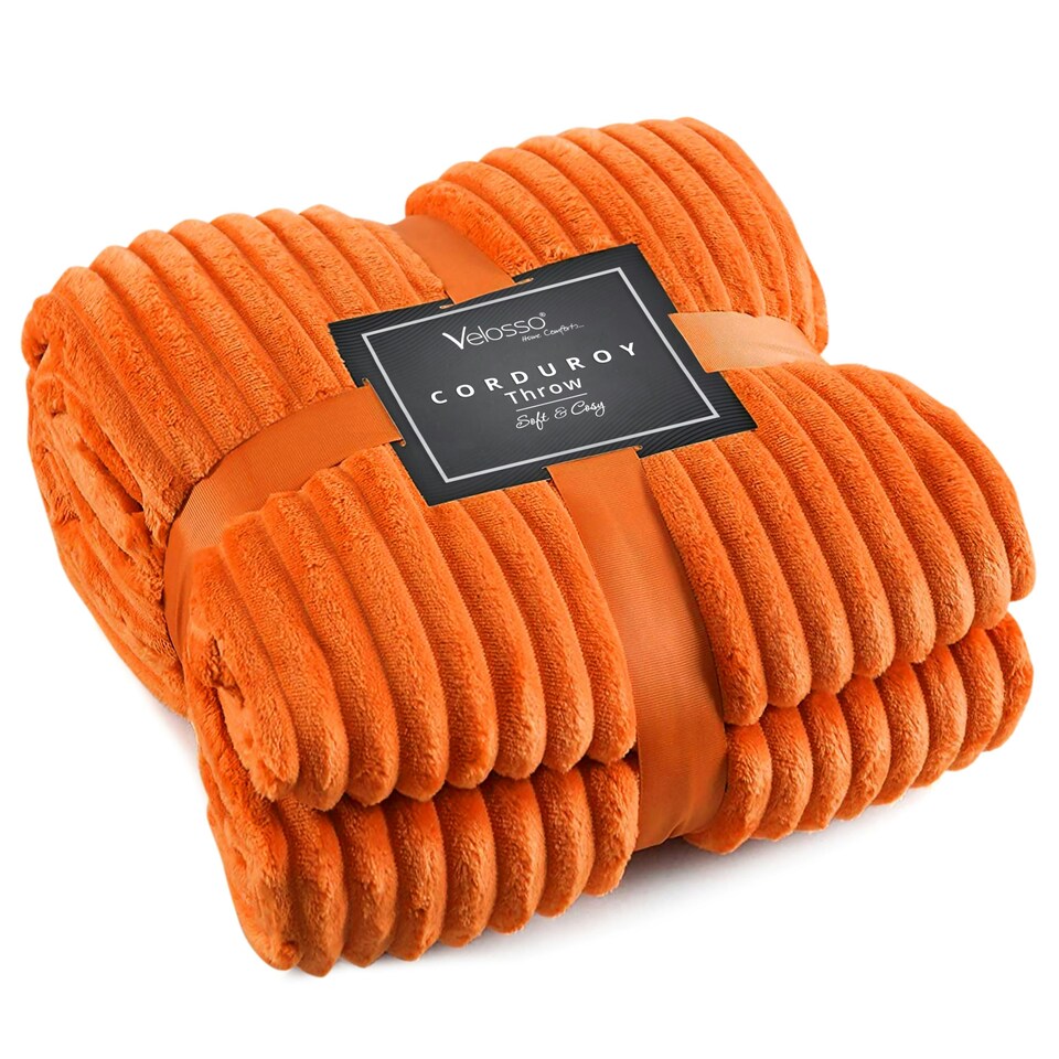 image 1 of Velosso Corduroy Plush Throw - 127cm x 152cm Grey | Charcoal