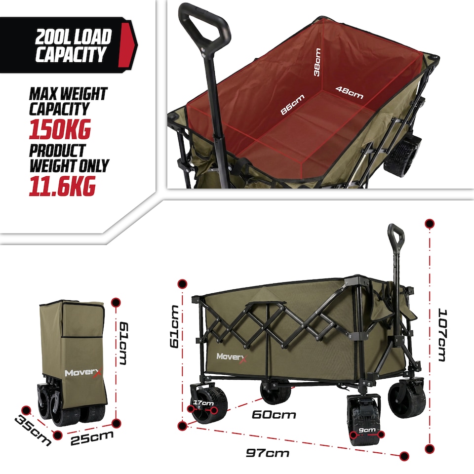 image 1 of MoverX 200L/150kg Premium Camping Trolley / Festival Wagon
