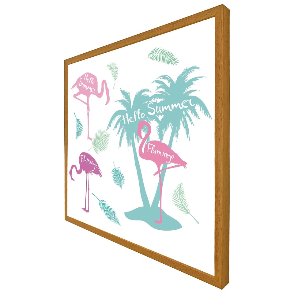 image 1 of Palm & flamingo (Picture Frame) White | L