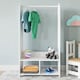 image 3 of Kids MDF Wooden Hanging Clothes Rail Wardrobe Storage Display Shelves & Mirror
