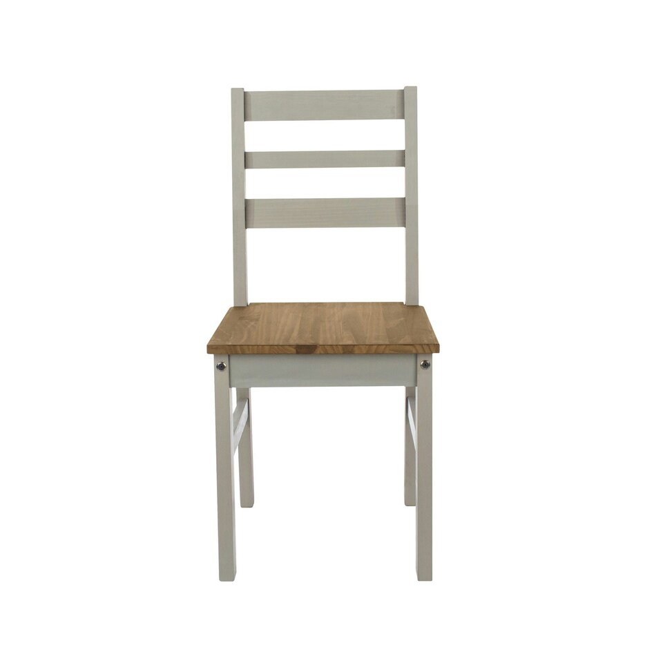 image 1 of Dinea Grey Ladder Back Chair (Pair) Grey