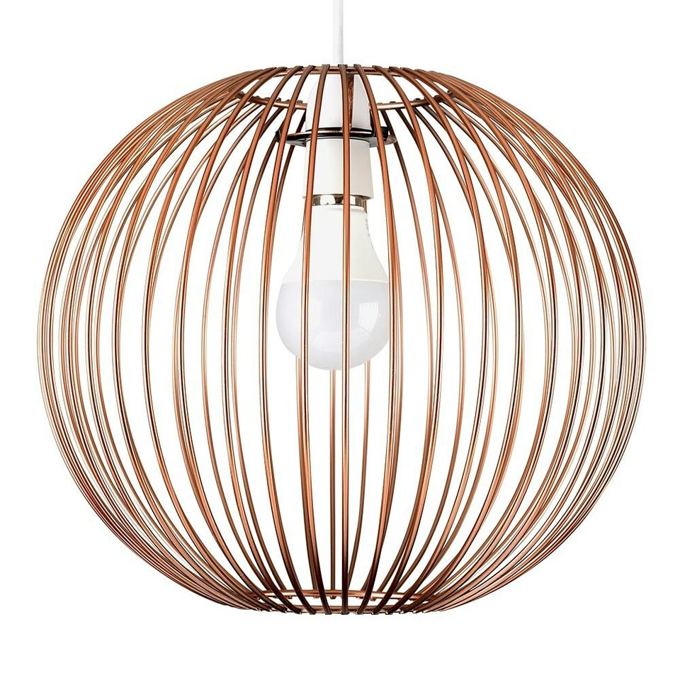 image 1 of ValueLights Faraday Copper Ceiling Pendant Shade & Bulb