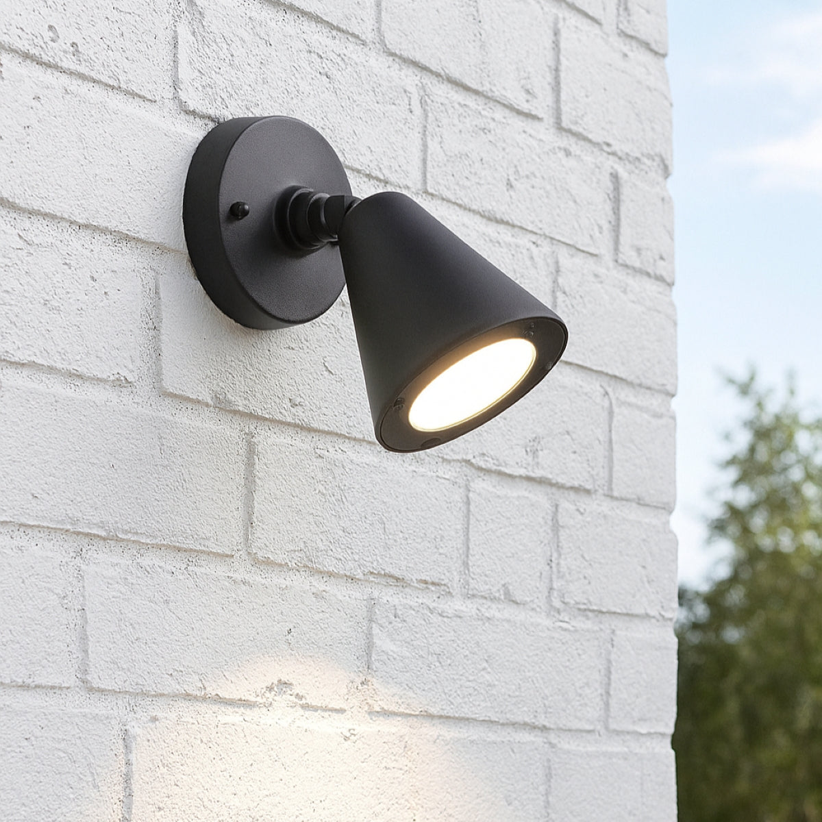 CGC MOLLY Anthracite Cone Outdoor Wall Light, 1 x GU10, IP44.