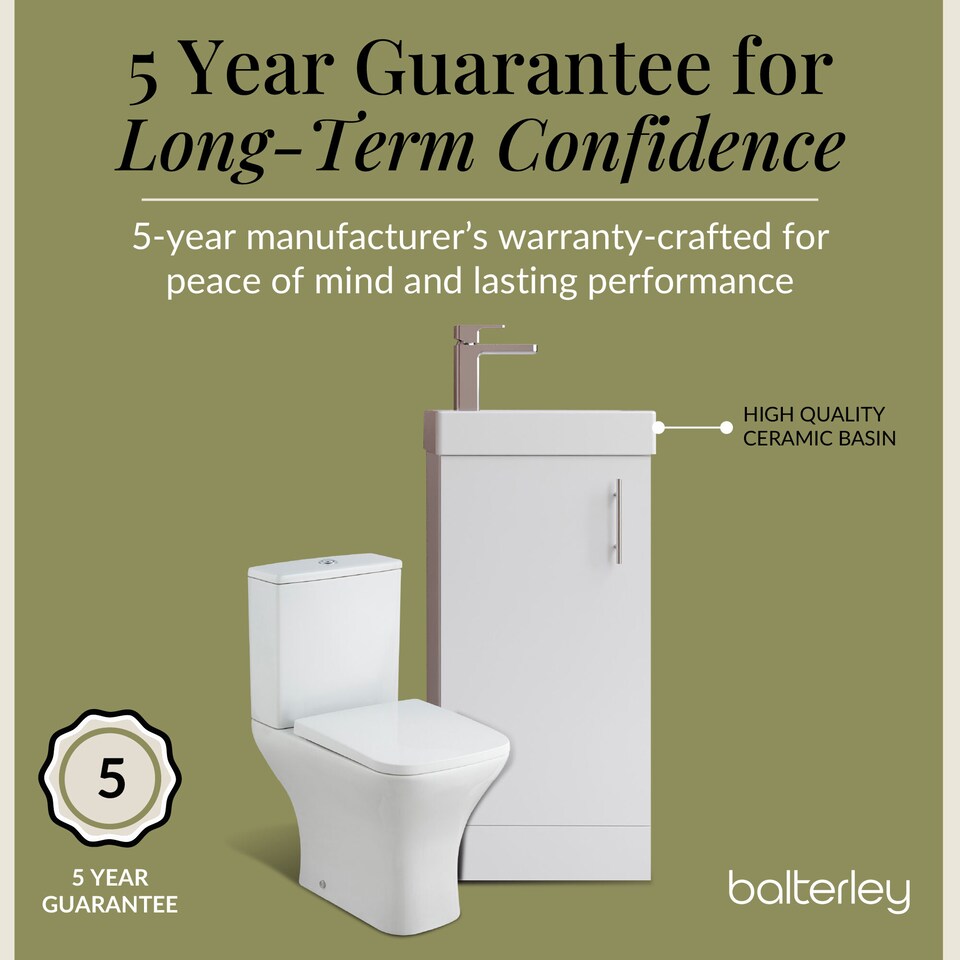 image 1 of Balterley Vanity Basin Unit, Tap, and Toilet Set | White | Gloss White | 781.0000 x 400.0000 x 222.0000mm