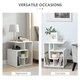 image 5 of HOMCOM 3-Tier Side End Table Open Shelves Storage Magazine Desk Grey 