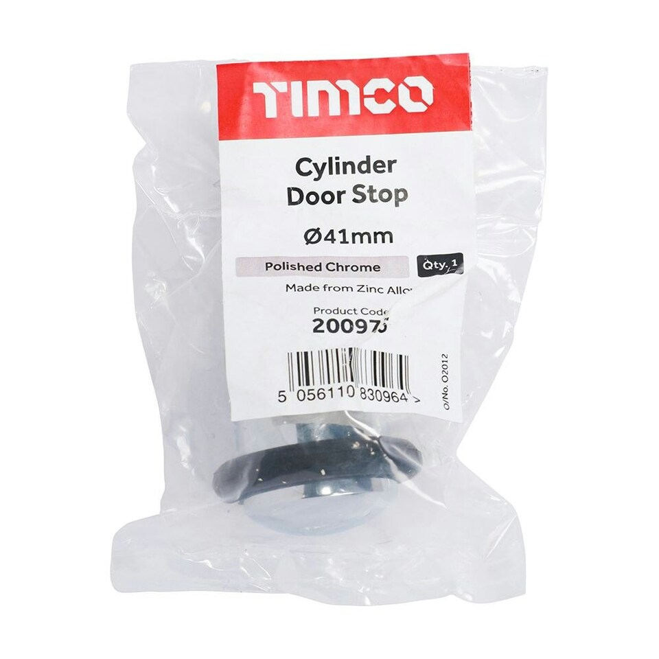image 1 of Timco - Cylinder Door Stop - Polished Chrome (Size 41mm - 1 Each)