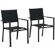 image 1 of Outsunny 2 PCs Dining Chairs, Stackable Design Aluminium Outdoor Armchairs Black