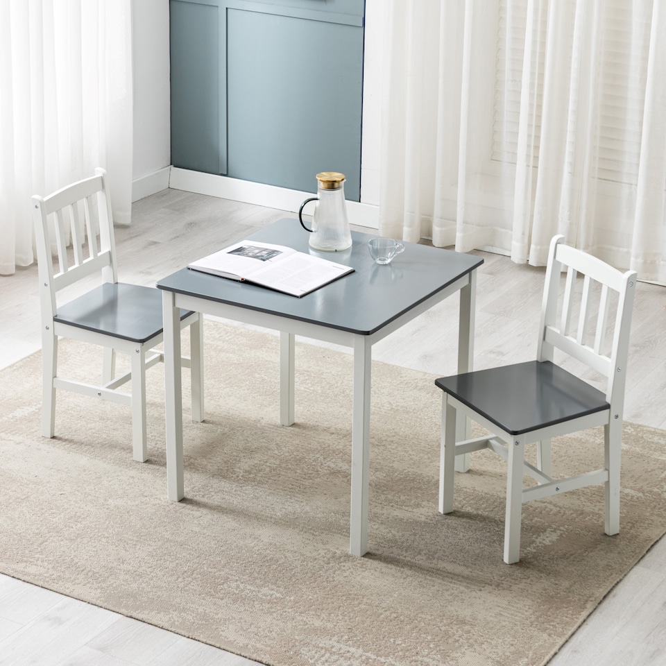 image 1 of Solid Wooden Kitchen Dining Table and 2 Chairs