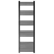 Straight Heated Towel Rail Radiator, 906W, 500 x 1600mm, Matt Black | Black | Matt Black