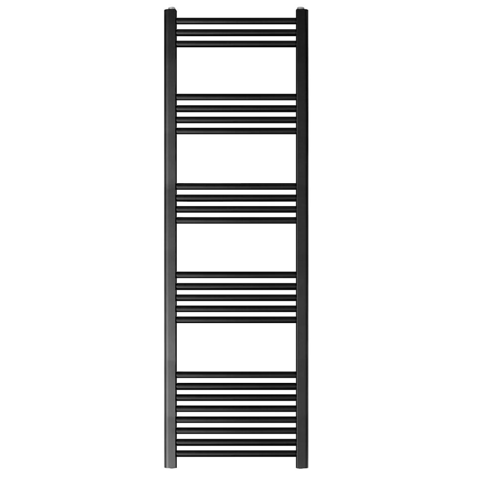 image 1 of Straight Heated Towel Rail Radiator, 906W, 500 x 1600mm, Matt Black | Black | Matt Black