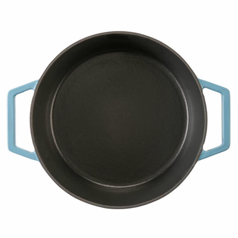 image 1 of Cooks Professional Set of 3 Cast Iron Casserole Dishes 20, 26 & 28cm | Blue | Blue