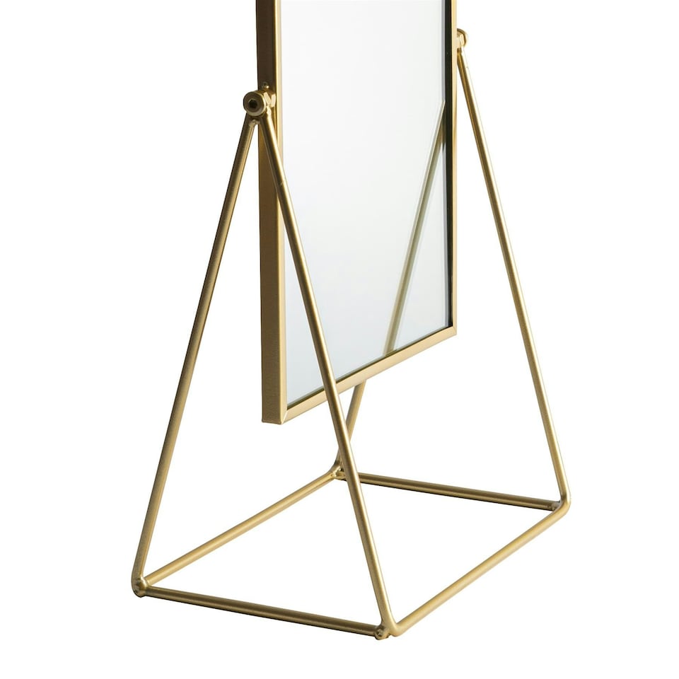 image 1 of Harbour Housewares 3pc Dressing Table Mirror Set - 2 Sizes - Gold - Makeup Mirror Bathroom Mirror Vanity Mirror Tabletop Mirror | Gold | Gold | L - 50 x 32 x 16.5 CM | S - 39 x 22 x 15 CM | 2