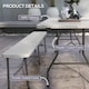 image 3 of Outsunny Folding Garden Table, 180 x 75cm Rectangular HDPE Outdoor Picnic Table for 6, Metal Frame for Patio, Park, White | White | White