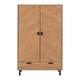 image 2 of Leon 2 Door 1 Drawer Wardrobe - L47 x W80 x H190.5 cm - Medium Oak Effect Brown