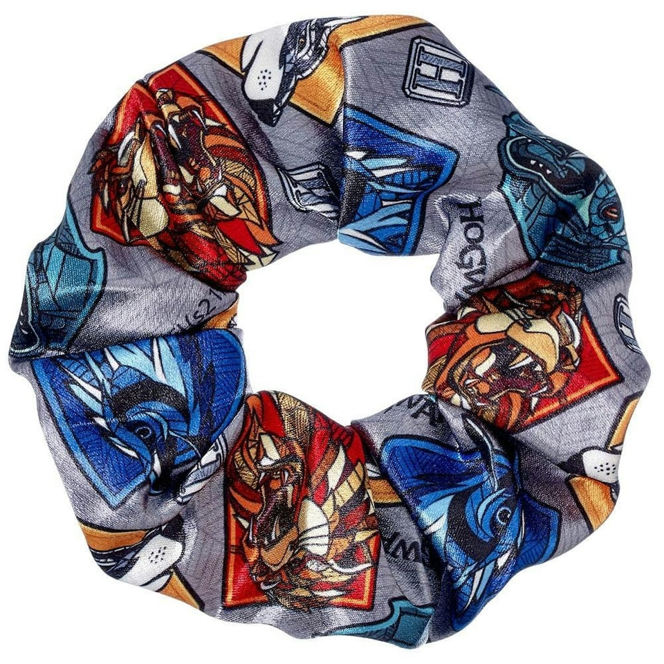 Harry Potter Hogwarts Houses Scrunchie - Grey/Blue/Red - One Size Multi | Grey