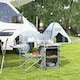 image 2 of Outsunny Camping Kitchen with Cupboard Folding Camping Table with Carrying Bag