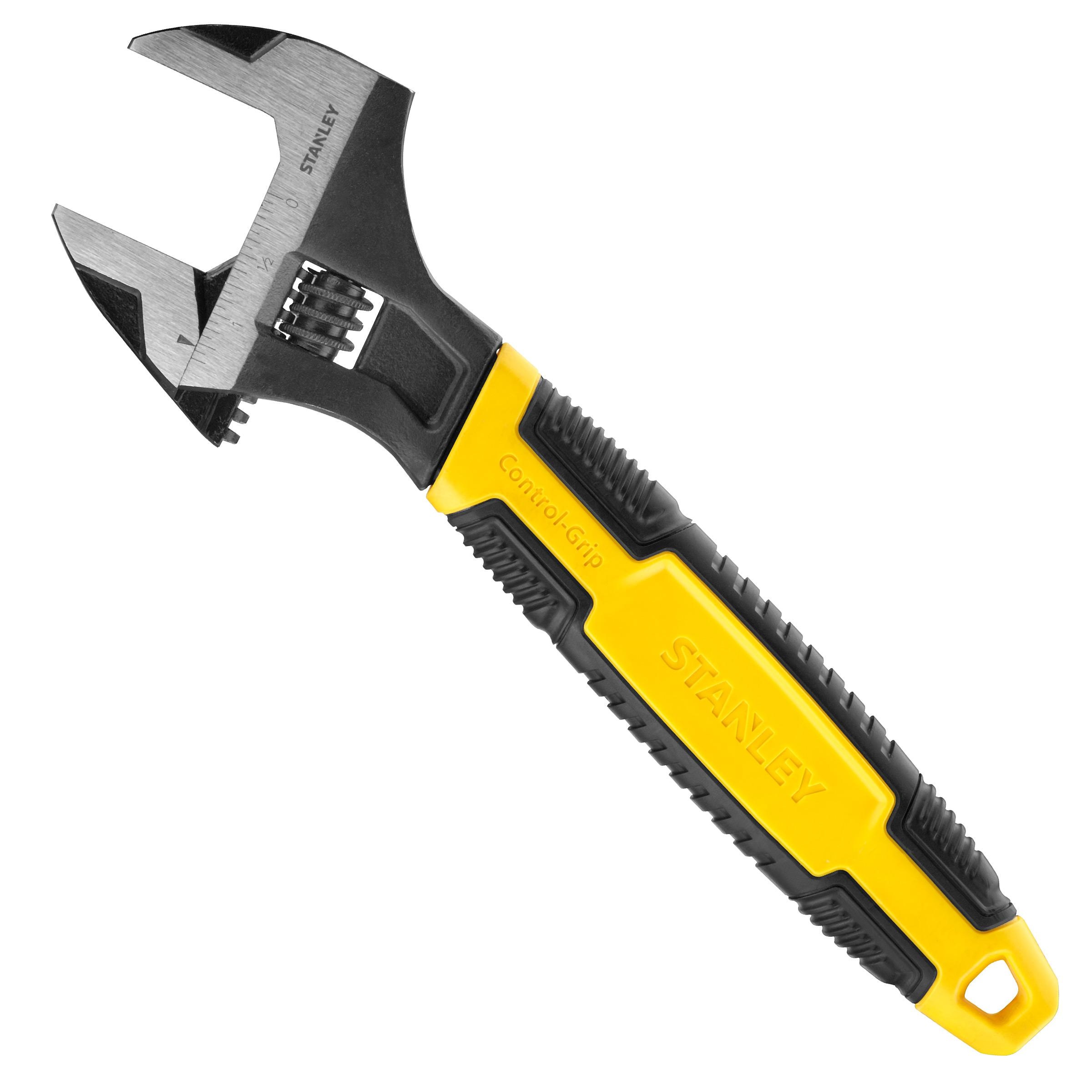 Stanley Bi-Material Adjustable Wrench Yellow Yellow/Black 10in 1