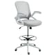 image 1 of Vinsetto Office Stool, 360 Degree Swivel Height Adjustable Chair, Light Grey 
