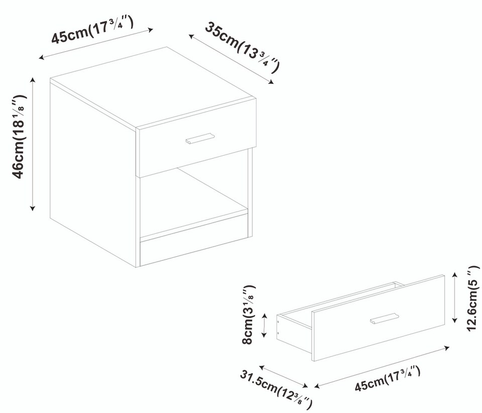 image 1 of Orlando Kids 1 Drawer White Bedside Table | White | 1
