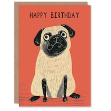 Cute Pug Lover Quirky Animal Pet Portrait Birthday Card
