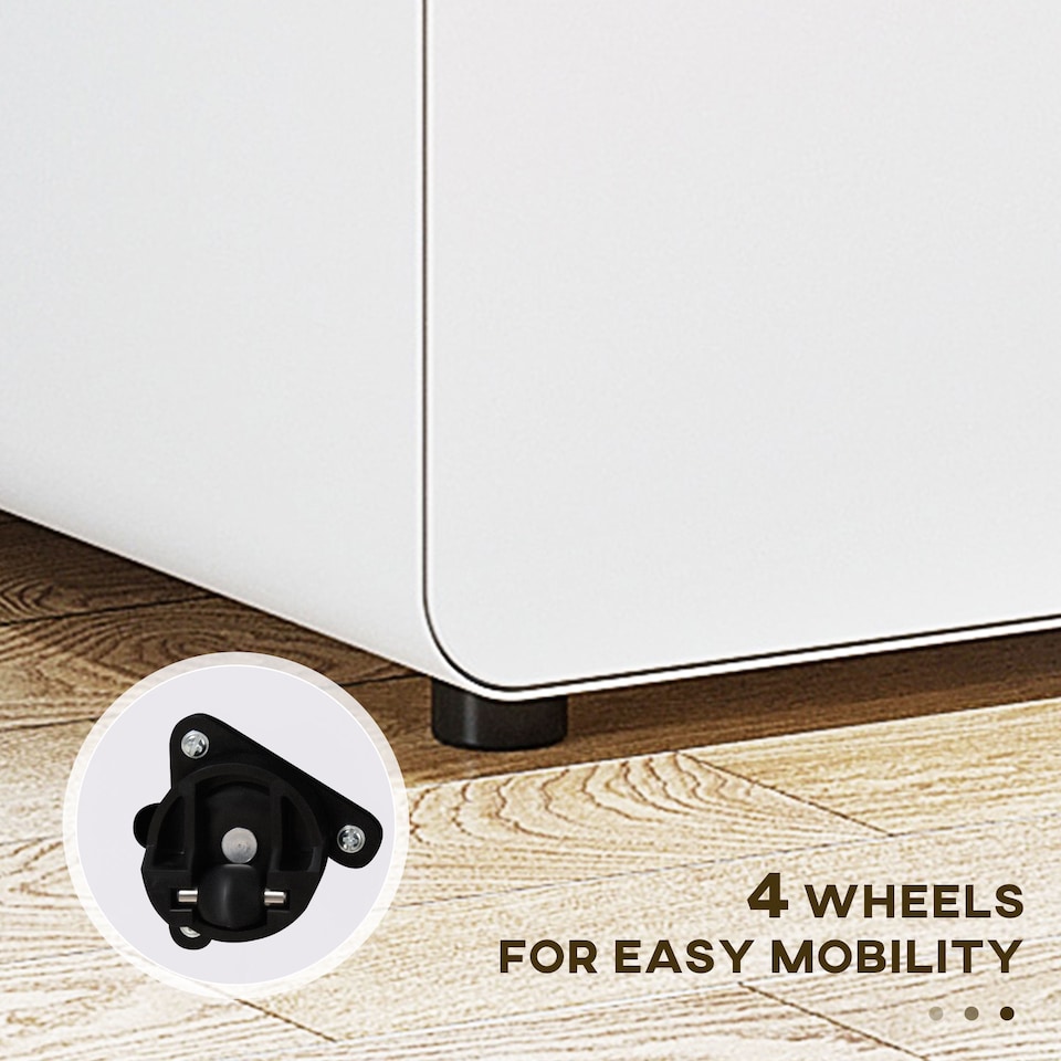 image 1 of Vinsetto Lockable File Cabinet with 3 Drawers, Vertical Office Drawer for A4, Letter, Legal Size, Anti-tilt Design, Pre-Assembled Body, White