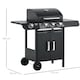 image 7 of Outsunny Deluxe Gas Barbecue Grill 3+1 Burner Garden BBQ w/ Large Cooking Area
