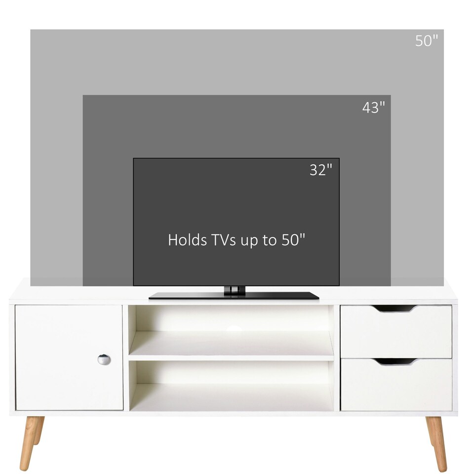 image 1 of HOMCOM Modern TV Stand W/ Storage Shelf Media Console Table Entertainment Center