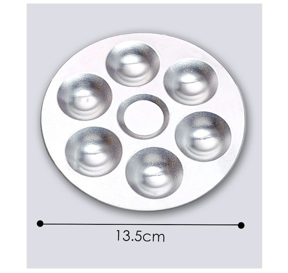 image 1 of 13.5cm Aluminium Painting 6 Well Round Paint Palette