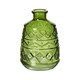 image 1 of Green Glass Aztec Pattern Bottle Vase - H15cm