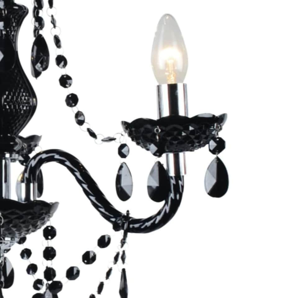 image 1 of Black and Chrome Marie Therese Style 3 x 40W Chandelier | Black | Chrome | 1