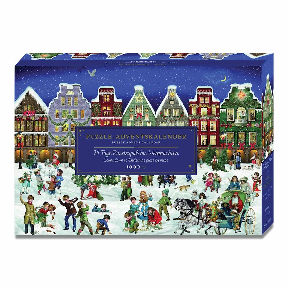 image 1 of Winter Evening in the Town Advent Calendar Jigsaw, Advent Calendars And Cards, Family, Gift