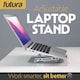 image 2 of Futura Laptop Stand Adjustable Portable Riser, Silver Foldable Aluminium Holder for MacBook AirPro and 11 to 17 inch Laptops | Silver | Silver | One Size | 1