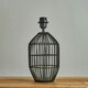 image 2 of ValueLights Contemporary Matt Black Rattan Cylinder Table Lamp Base