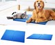 image 2 of Pet Dog Cat Cooling Gel Mat Bed Summer Heat Relief Non Toxic Cushion Pad 45x60cm | Blue | One Size