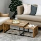 image 1 of Set Of 2 Nesting Tables Industrial Rustic Brown Brown