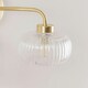 image 1 of ValueLights Amaia Brushed Gold IP44 Rated 2 Way Clear Ribbed Glass Wall Light