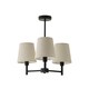 image 1 of ValueLights Kincaid 3 Arm Black Chandelier Ceiling Light Taper Shades and Bulbs
