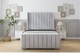 image 1 of Sloomy Melbourne Silver Naples Bed Frame With Mattress  With 50" Upholstered Wingback Headboard 5' King